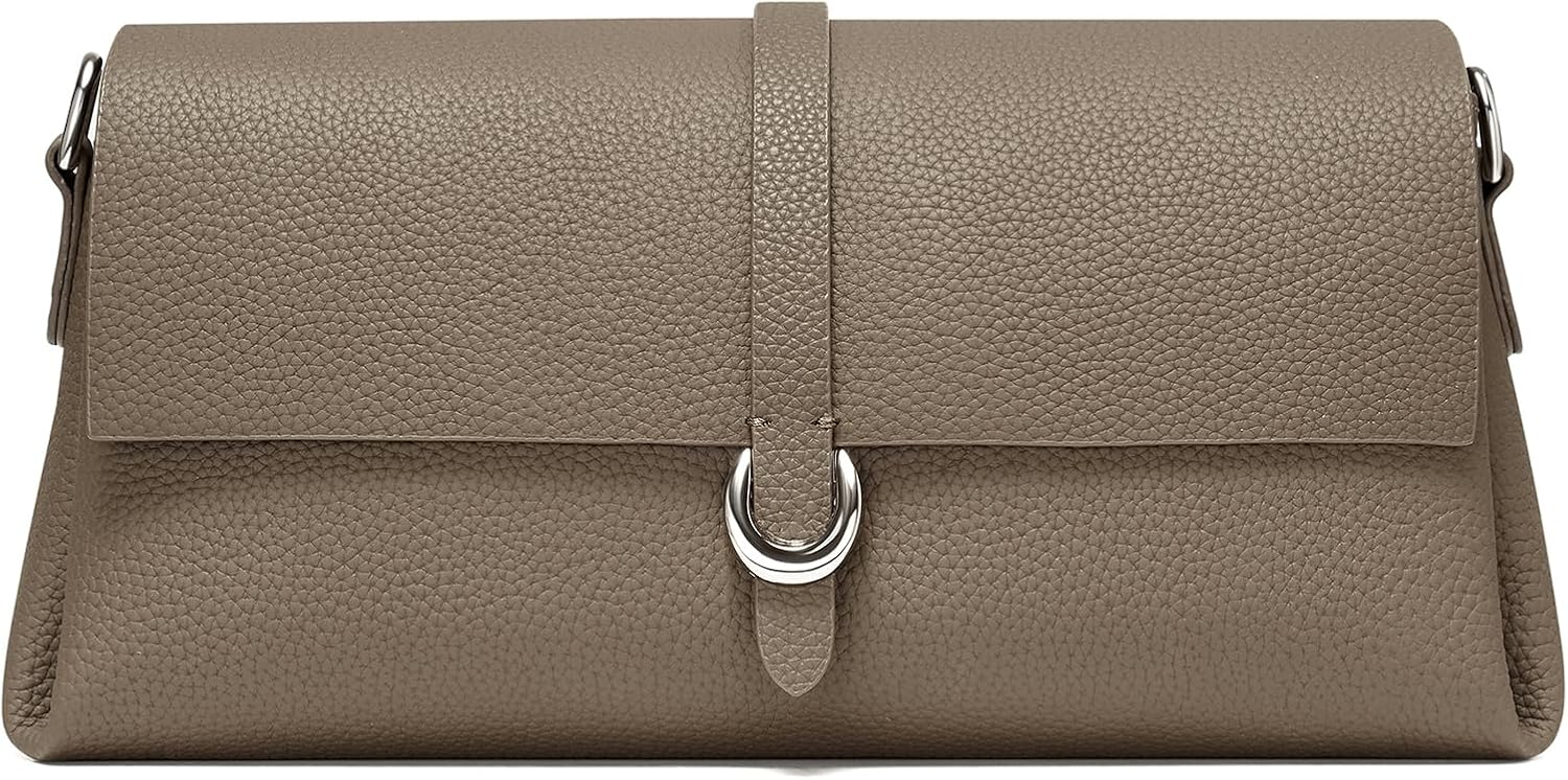 CHUNLI Genuine Leather Clutch Purses for Women Trendy Top-Handle