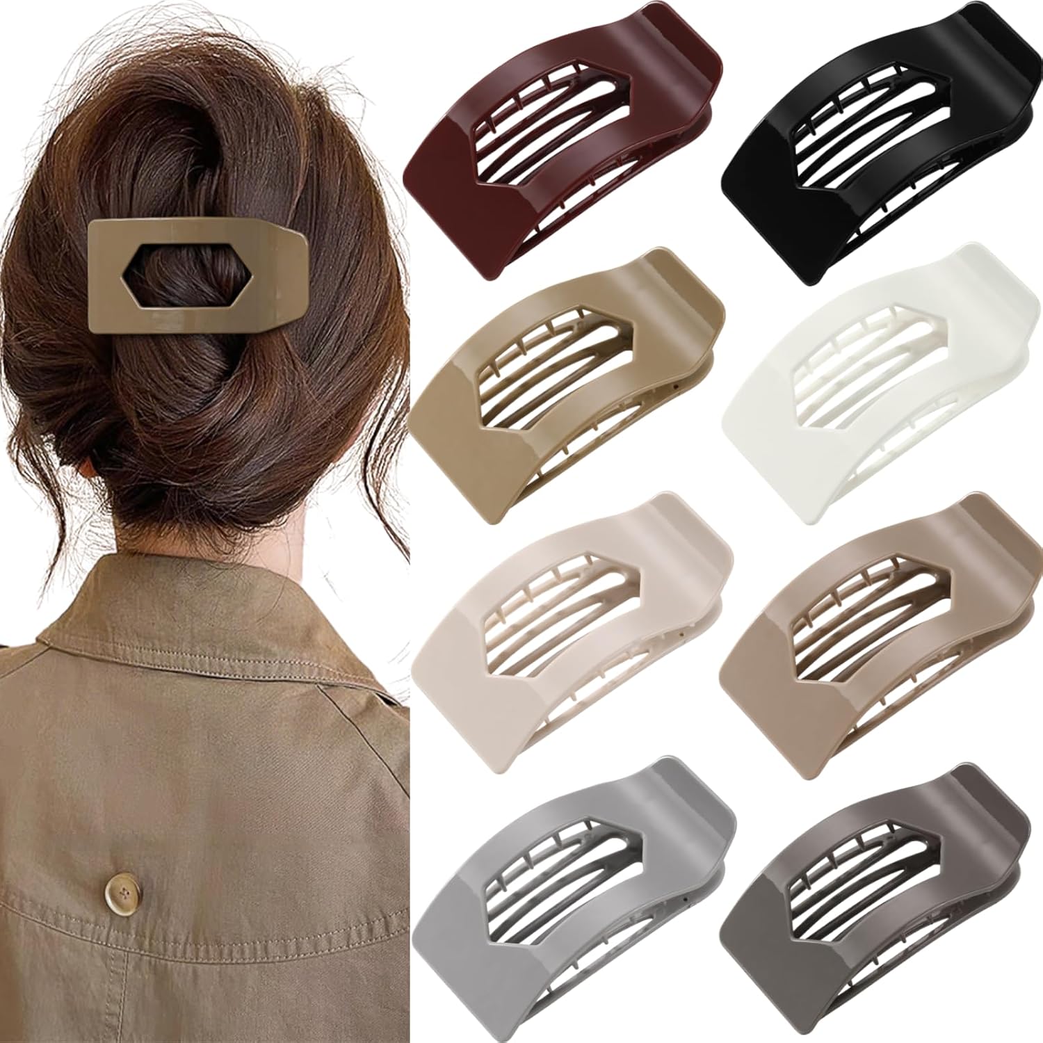 8 Pack Flat Hair Clips for Women – Glossy Neutral No-Slip Fl deal at Amazon