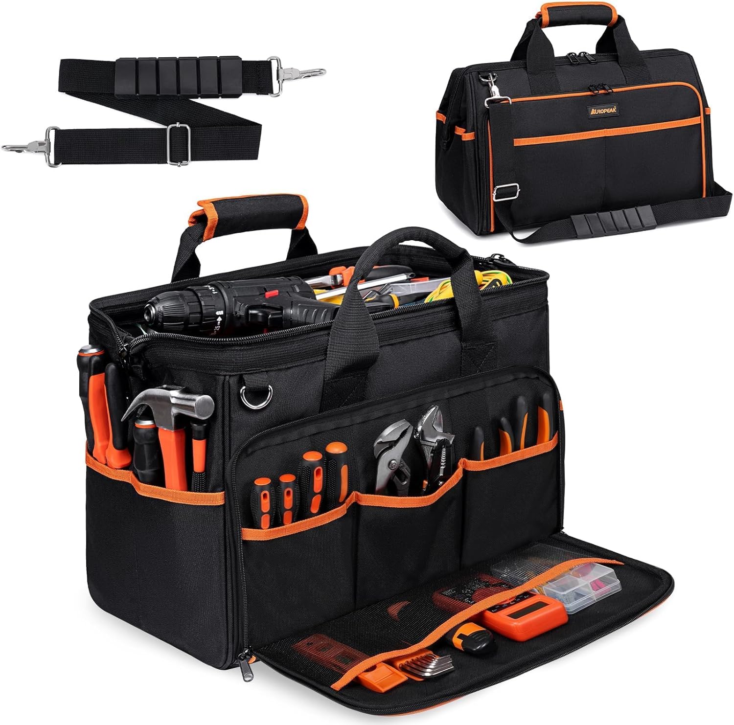 Heavy Duty Tool Bag 17.3-Inch, 26-Pocket Large Tool Bags for deal at Amazon