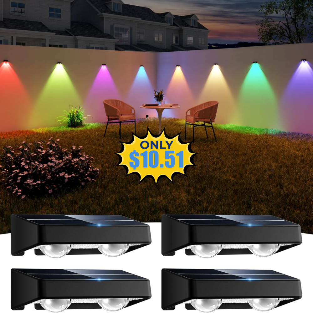 4 Pack Color Changing Solar Fence Lights Deal: Save 36% at DealsFinders.com