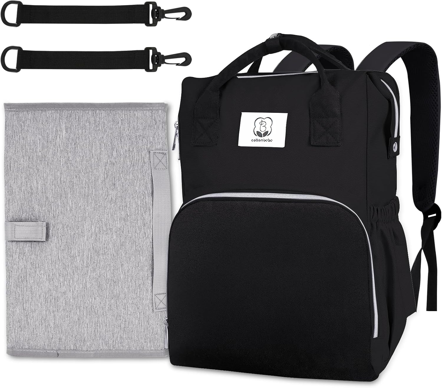 COTTONBEBE Diaper Bag with Changing Pad, Large Baby Bags Backpack