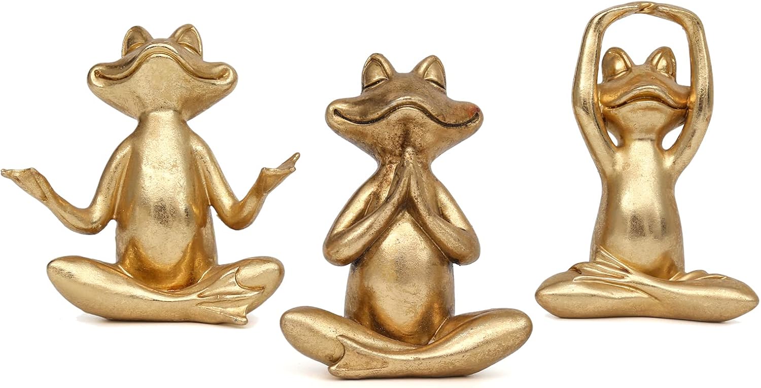 Suoedd Gold Frog Figurines Yoga Decor Deal: Save 30% at Amazon