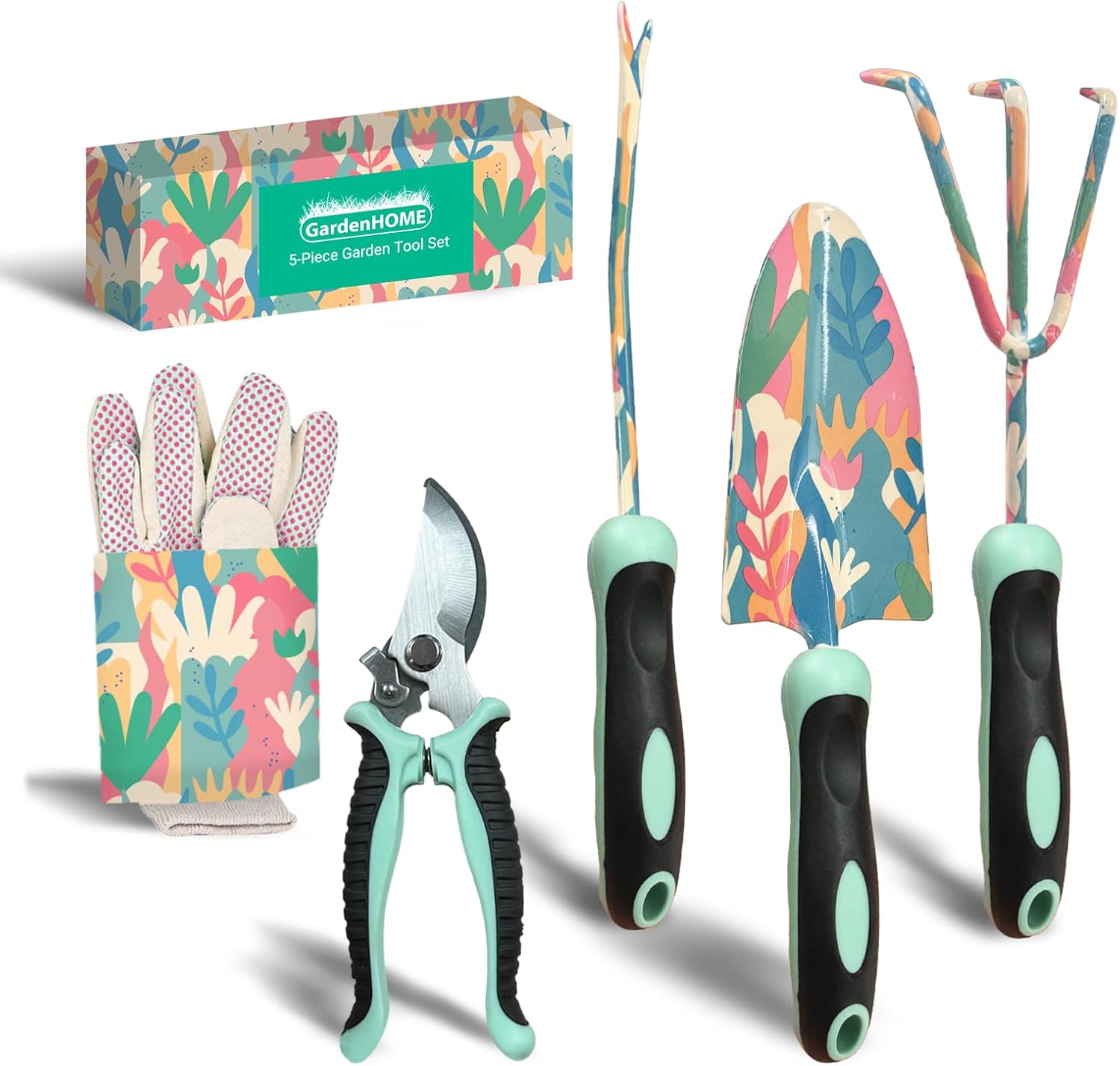 GardenHOME 5-Piece Gardening Tool Kit with Gloves – Durable  deal at Amazon