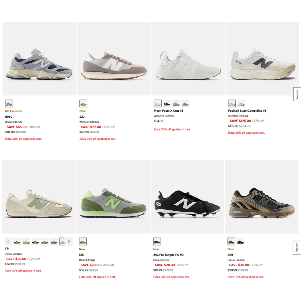 Women’s & Men’s Shoes Sale at Joe’s New Balance Outlet: Extra 30% Off