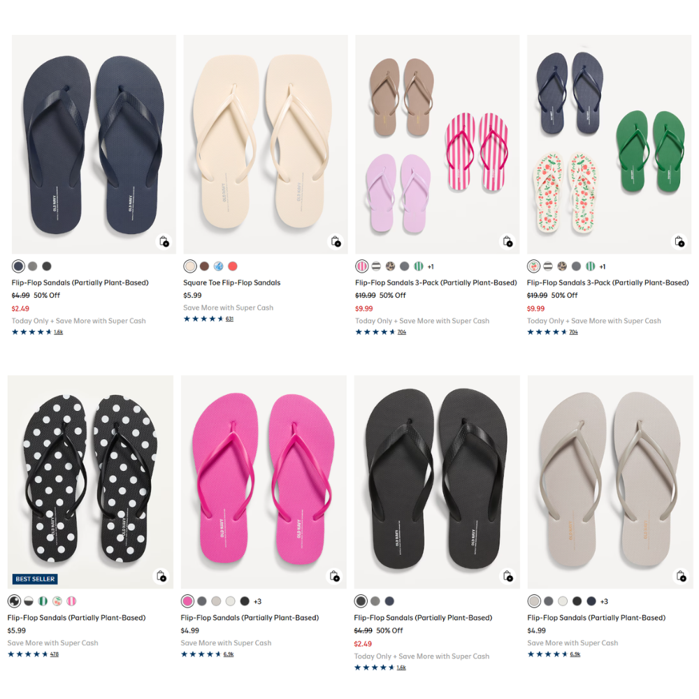 Flip Flops Sale at Old Navy: Save 50%