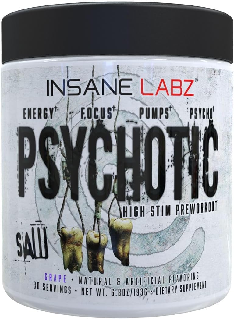 Insane Labz Psychotic Saw, High Stim Pre Workout Powder with OxyG