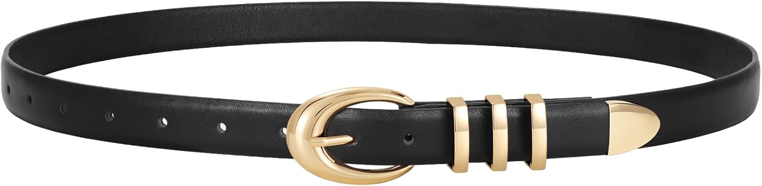 LEACOOLKEY Women’s Leather Belt for Jeans Dress Pants Fashion Lad