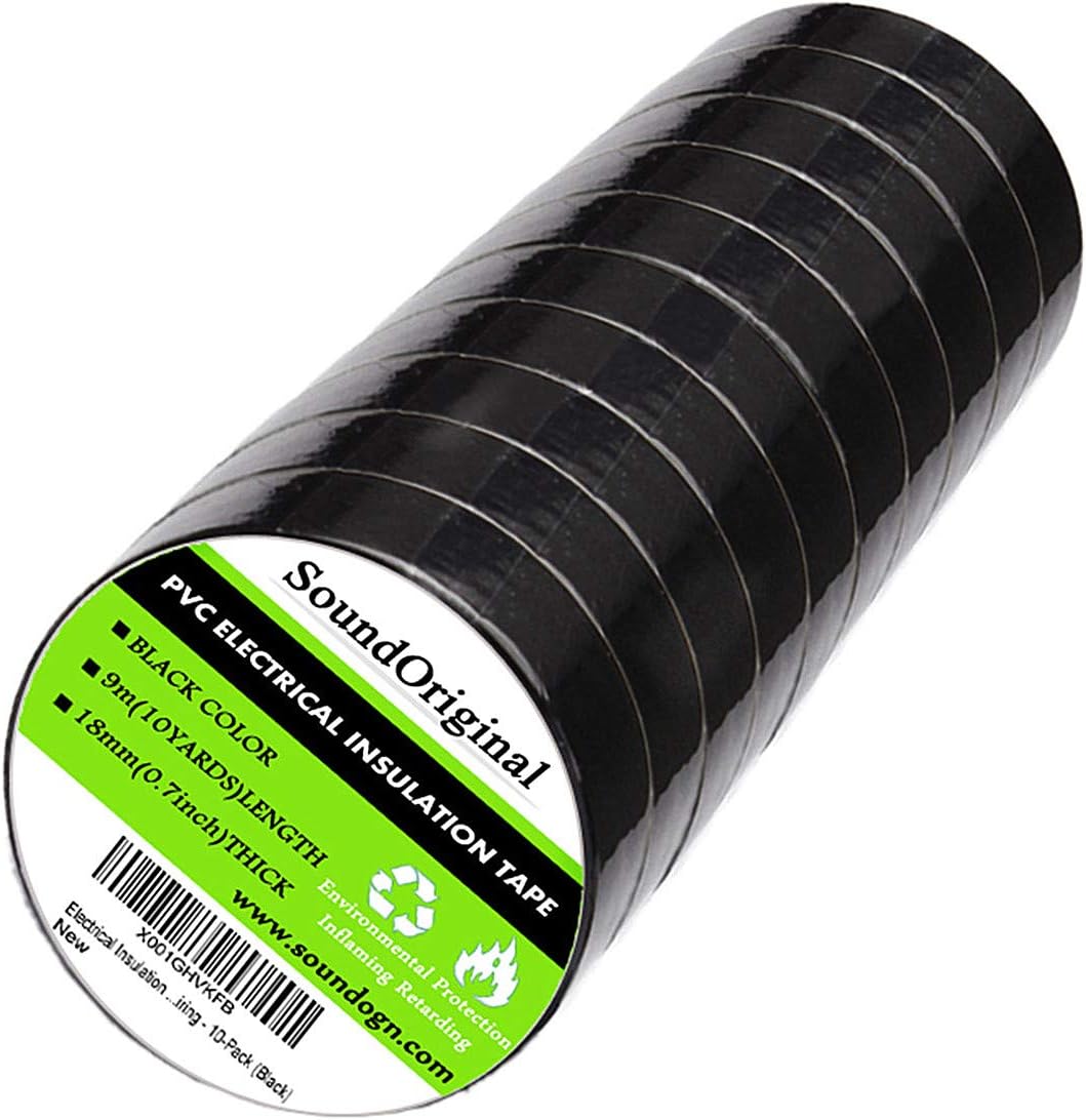 SoundOriginal Black Electrical Tape 10 Pack 0.7-Inch by 30 F deal at Amazon