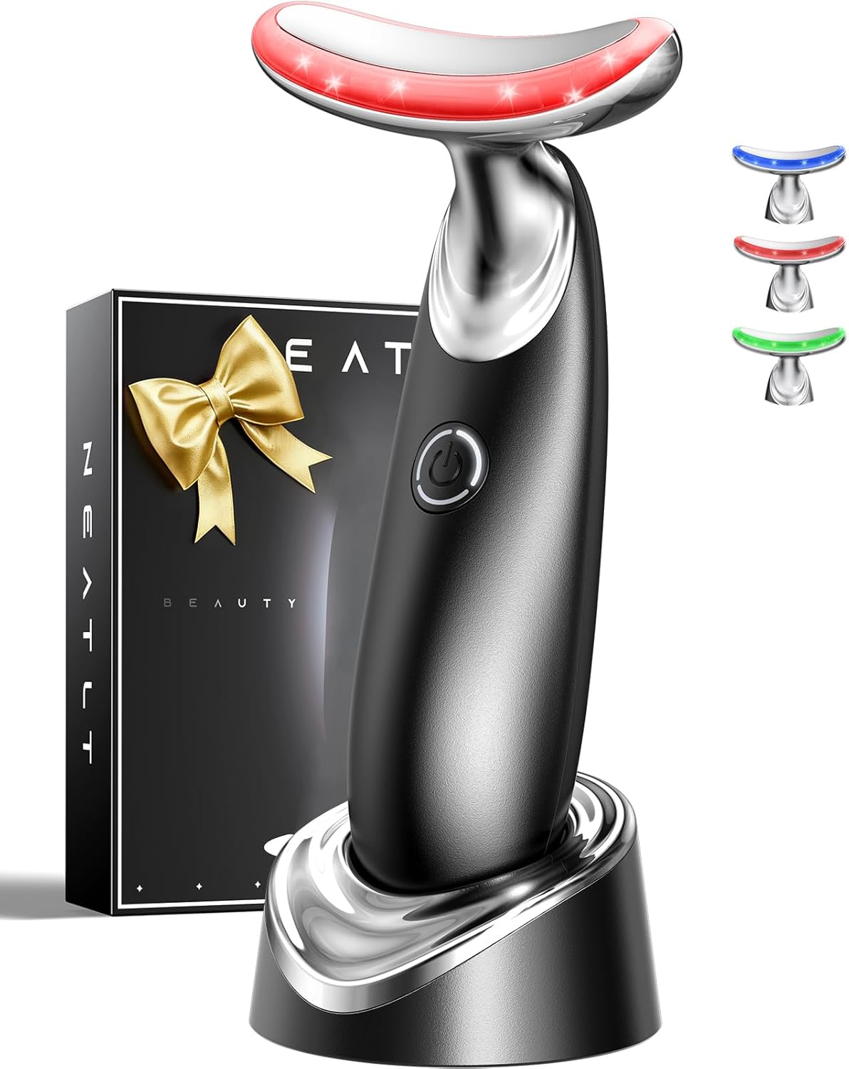 Red Light for Face and Neck, 7-in-1 Face Massager Tool, 3-Color P