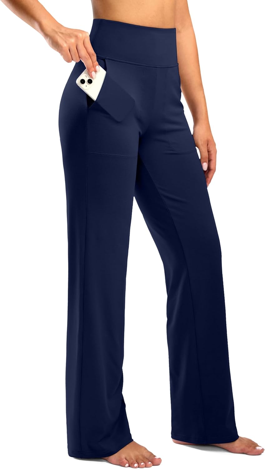 G Gradual Women’s Yoga Pants Wide Leg with Pockets High Waist Str