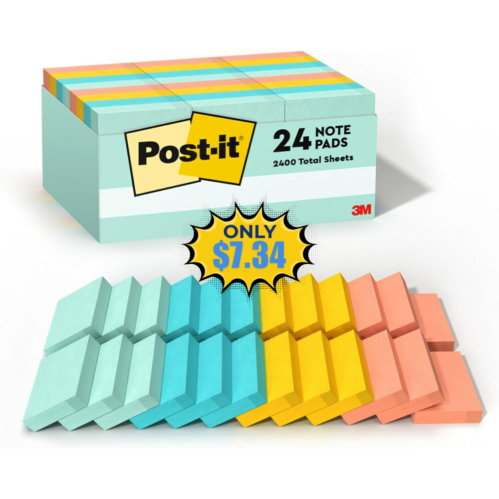 1 3/8 in x 1 7/8 in Sticky Note Pads Deal: Save 62%