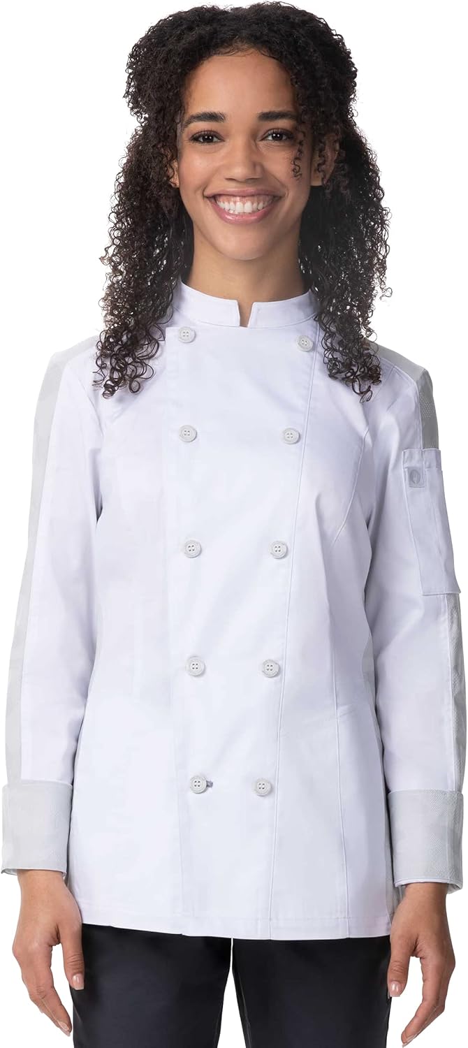 Chef Works Women's Mojave Chef Coat, White, Medium deal at Amazon