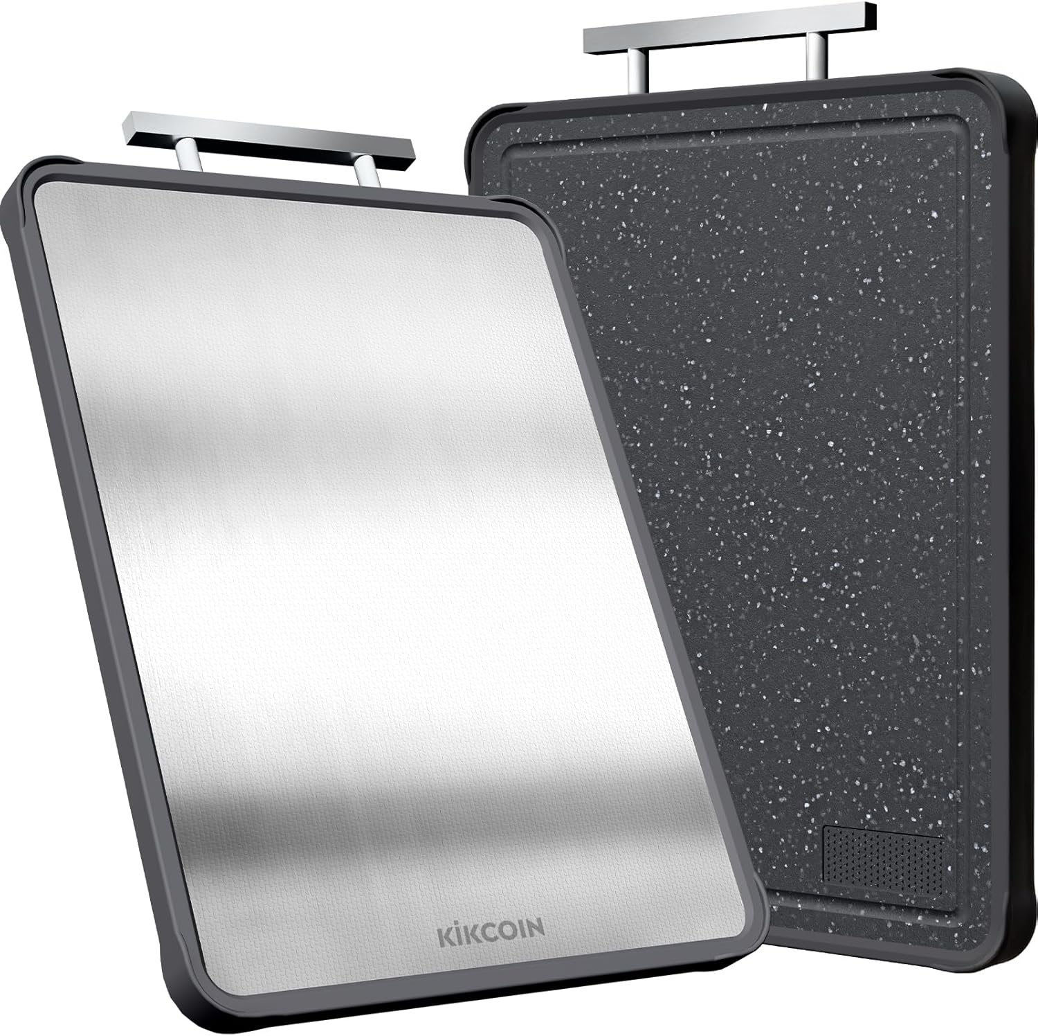 Kikcoin 17″×11″ 304 Stainless Steel Cutting Boards for Kitchen, F