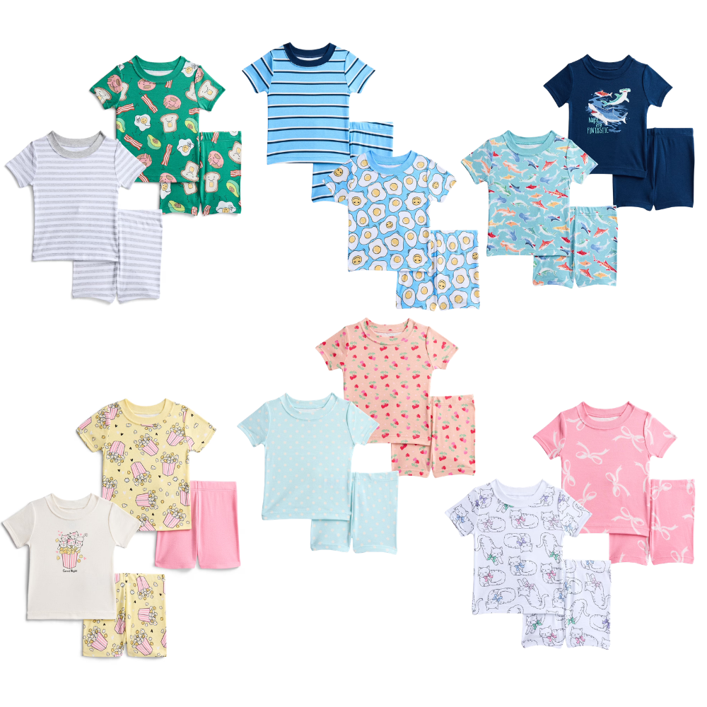 Boys Short Sleeve Tee and Shorts Cotton Pajama Set Deal at Walmart: Save $2