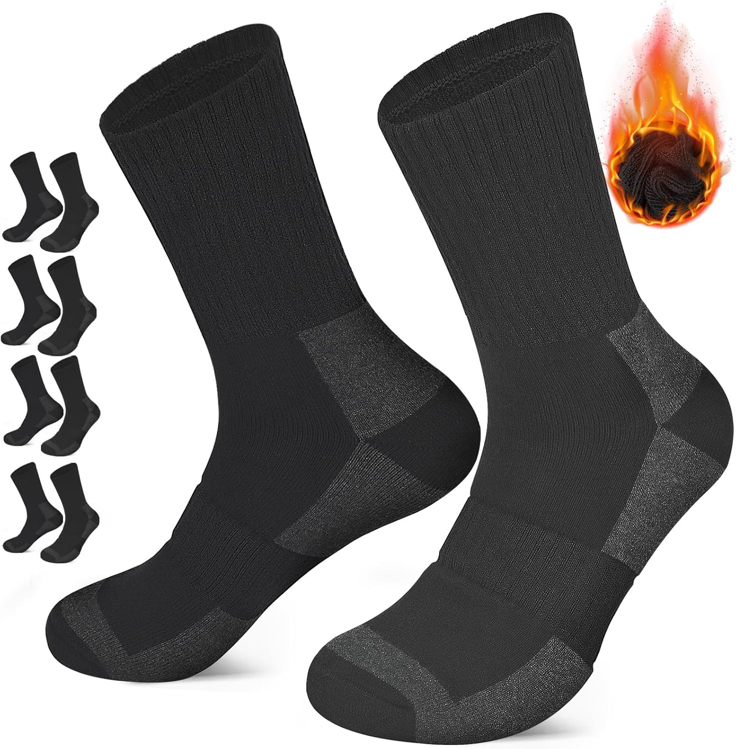GOGOGOAL Black Thick Army Huntting Socks Men Women Winter Warm He