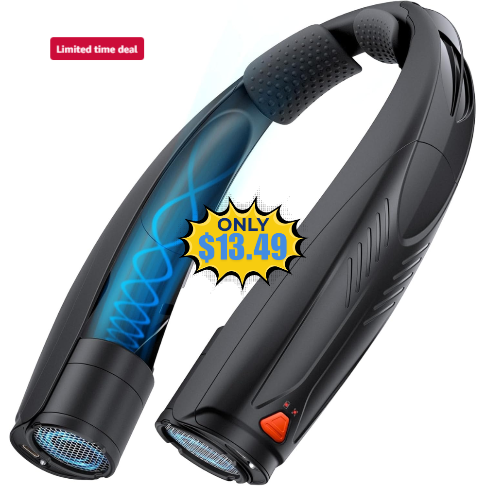 Portable Neck Fan, 6000mAh Rechargeable