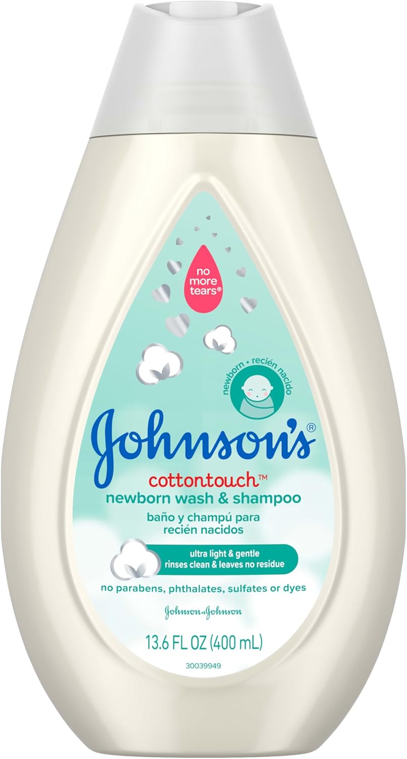 Johnson’s CottonTouch Newborn Baby Body Wash & Shampoo, Gentle &