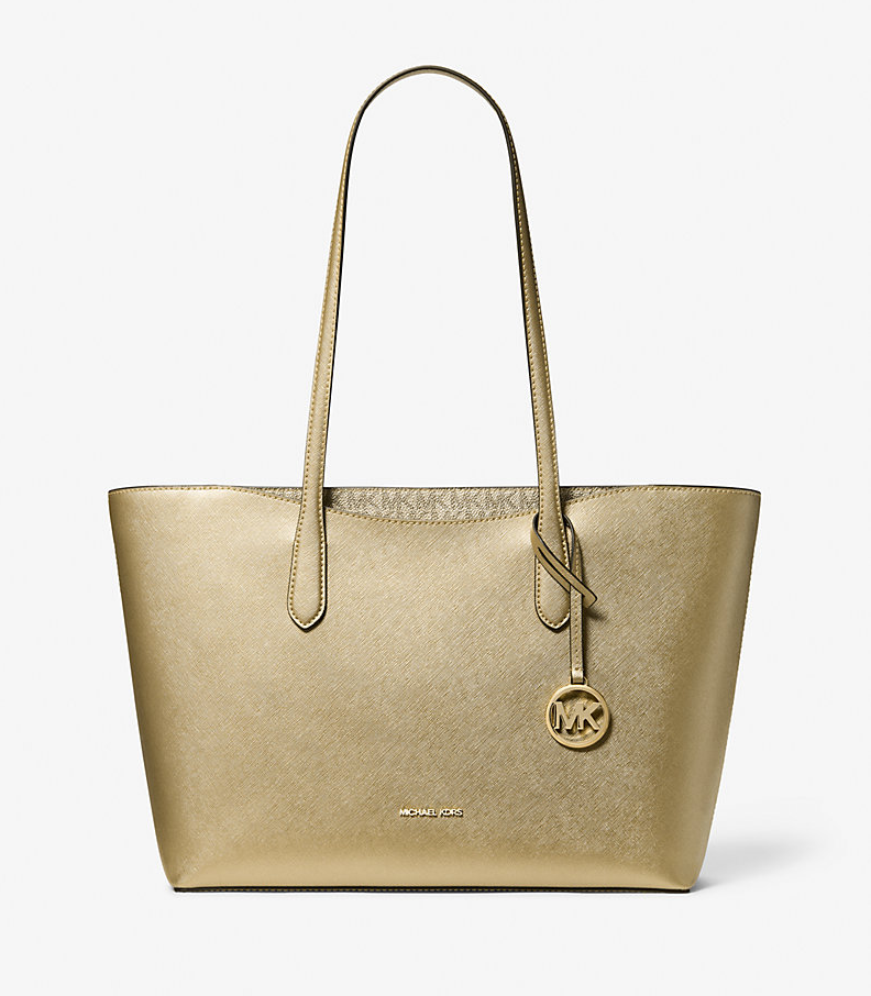 Arden Large Metallic Top-Zip Tote Bag Deal at Michael Kors