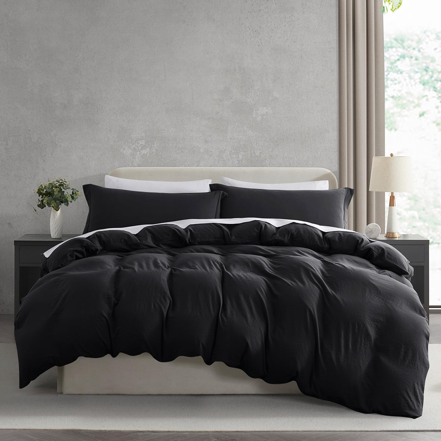 Nestl Black Duvet Cover Queen Size - Soft Double Brushed Que deal at Amazon