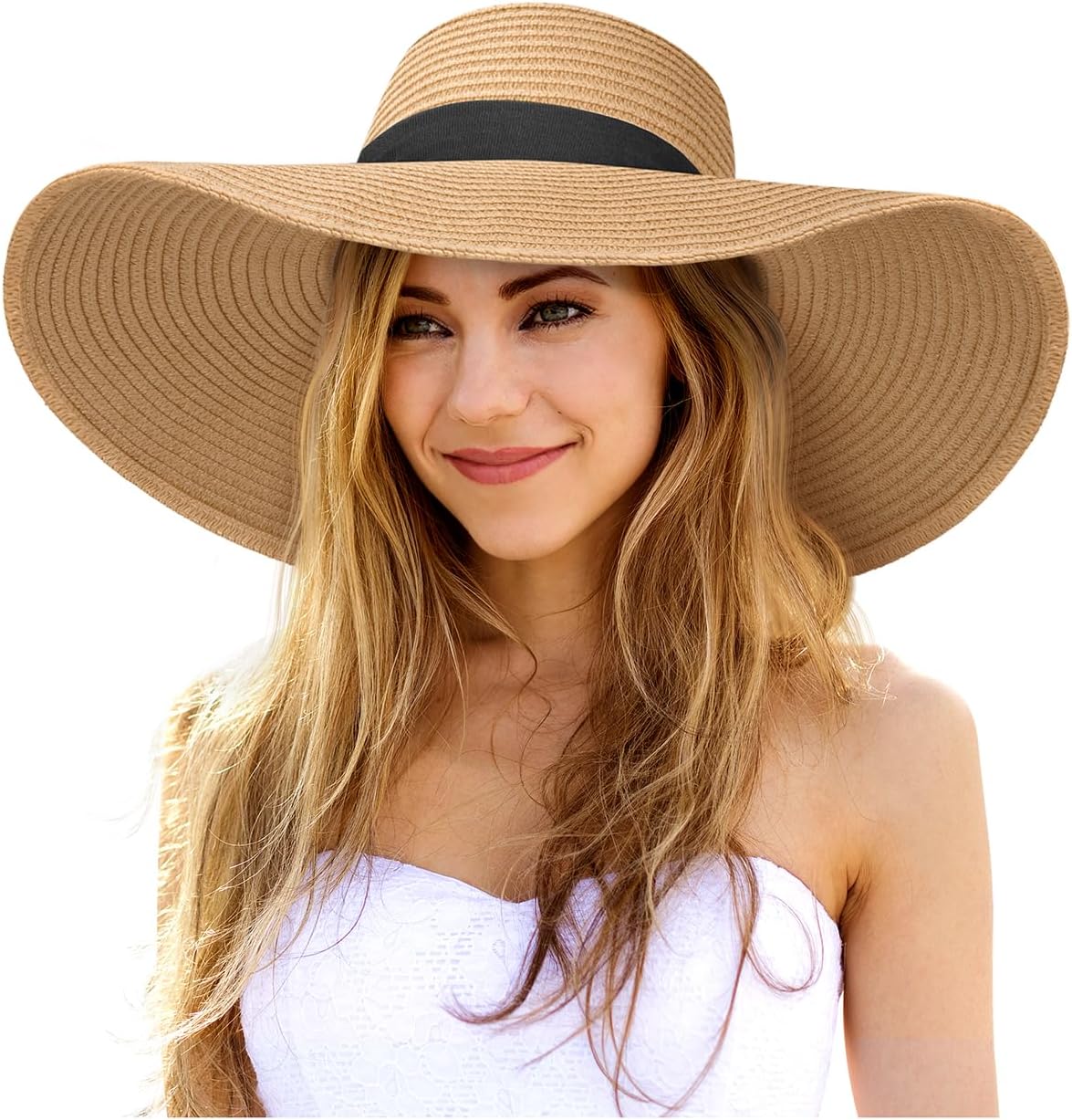 Senker Fashion Sun Hats for Women Oversize Wide Brim Straw B deal at Amazon