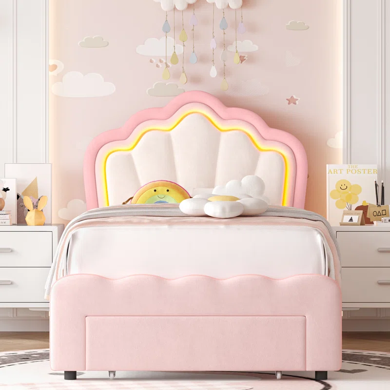 Upholstered LED Kids Bed with Drawer Deal at Wayfair: Save $500