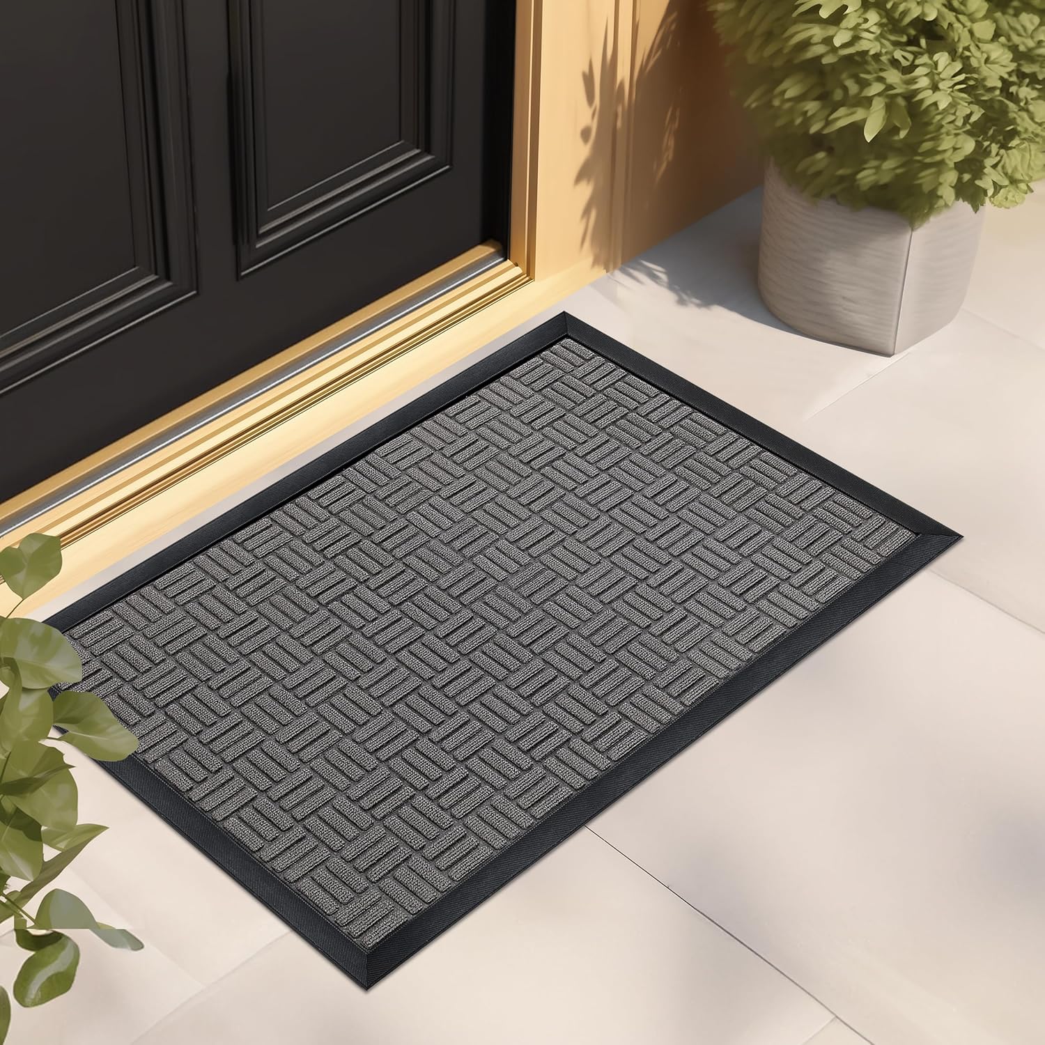 Mibao Front Door Mat, Heavy Duty Durable Welcome Mat for Outdoor