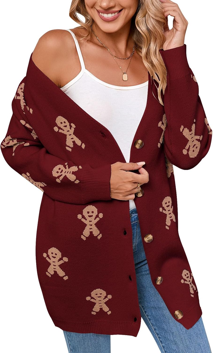 Allifewithu Women’s Christmas Cardigans Sweaters Fall Winter Loos