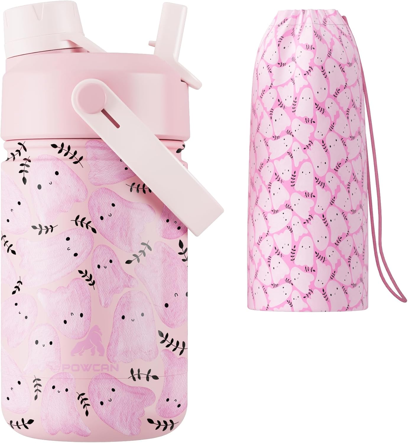 12 oz Kids Insulated Water Bottle: 2-in-1 Straw Spout Lid, L deal at Amazon