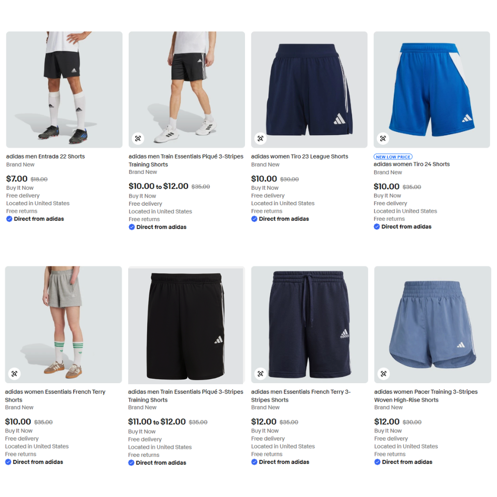 Adidas Shorts Sale from $7.00 at eBay