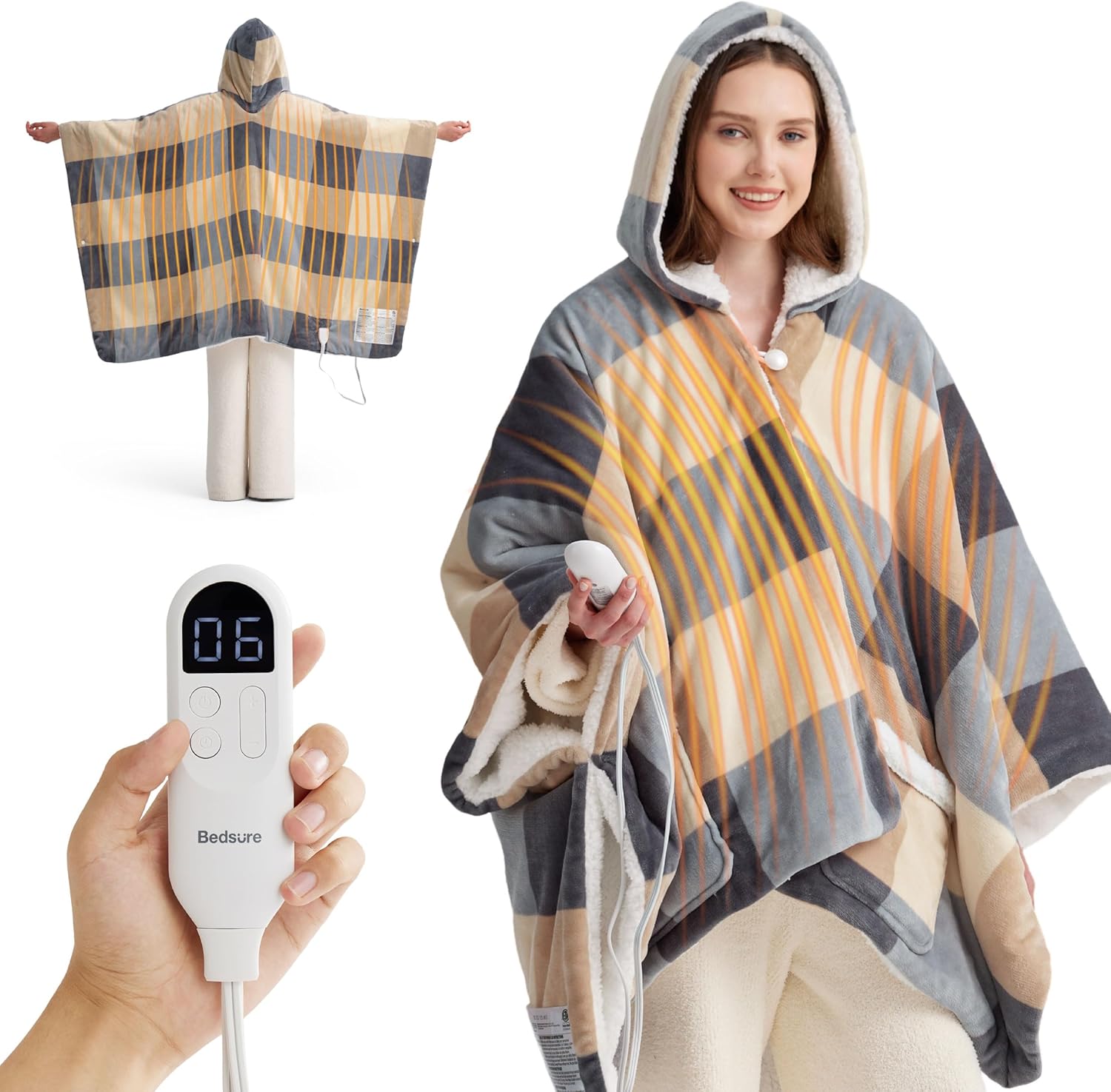 Bedsure Heated Blanket Wearable Shawl - Electric Wrap Poncho deal at Amazon