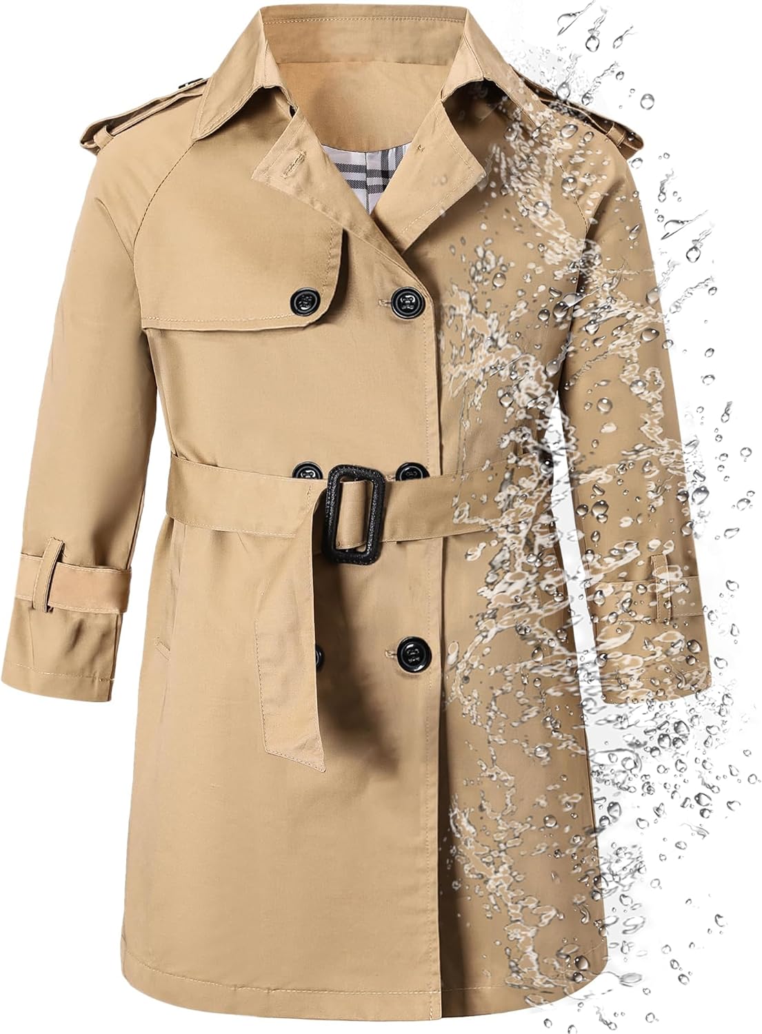 Betusline Boy's Waterproof Trench Coat Rain Jackets, Double  deal at Amazon