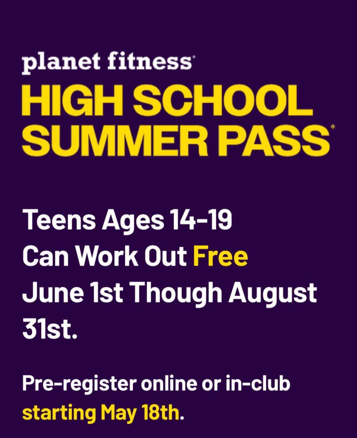 Planet Fitness High School Summer Pass: Teens Can Work Out Free This Summer