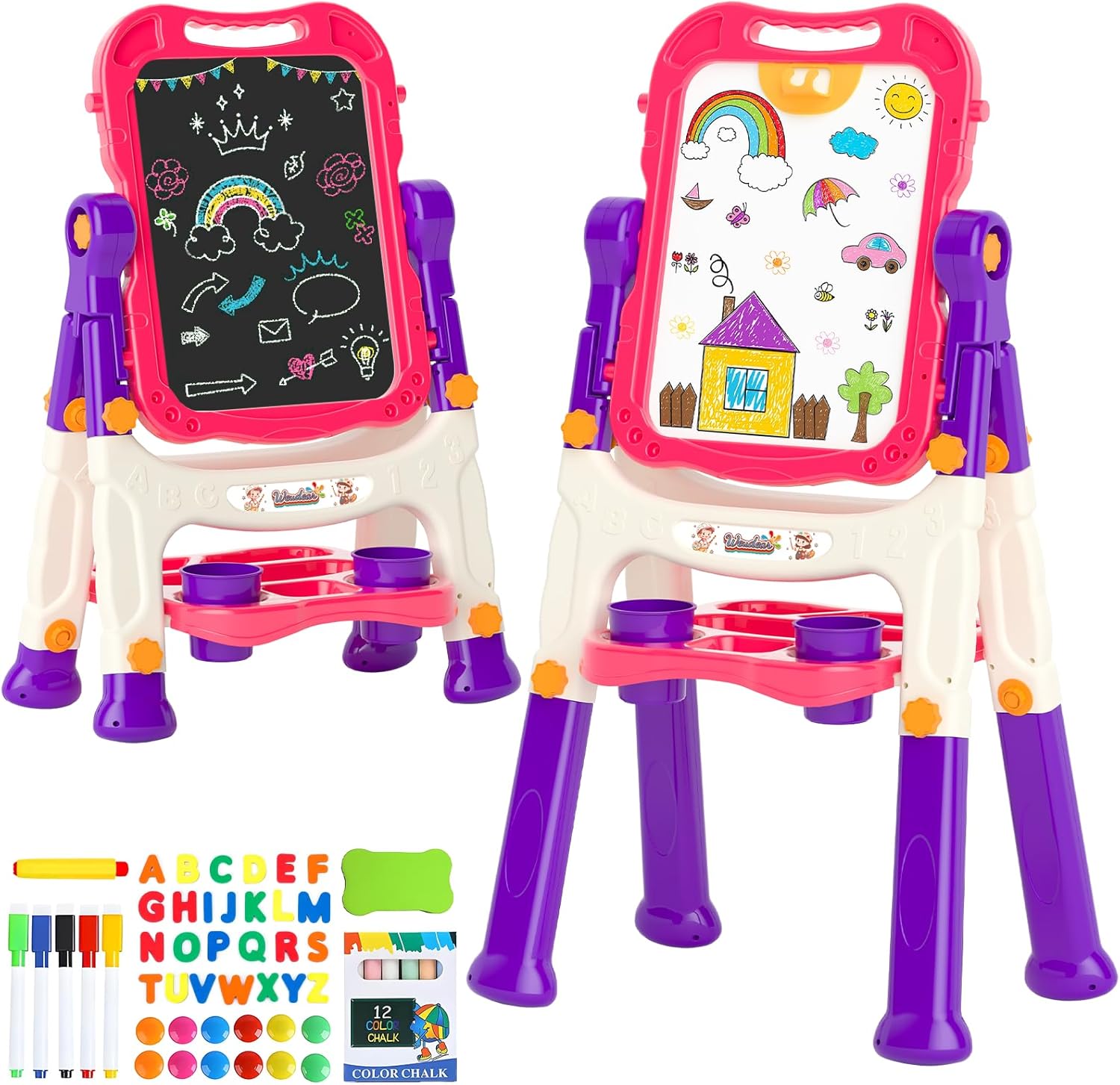 Easel for Kids Chalkboard,Toddler Toys for 3+ 4 5 Year Old G deal at Amazon