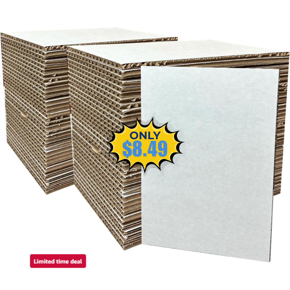 50 Pack Corrugated Cardboard Sheets