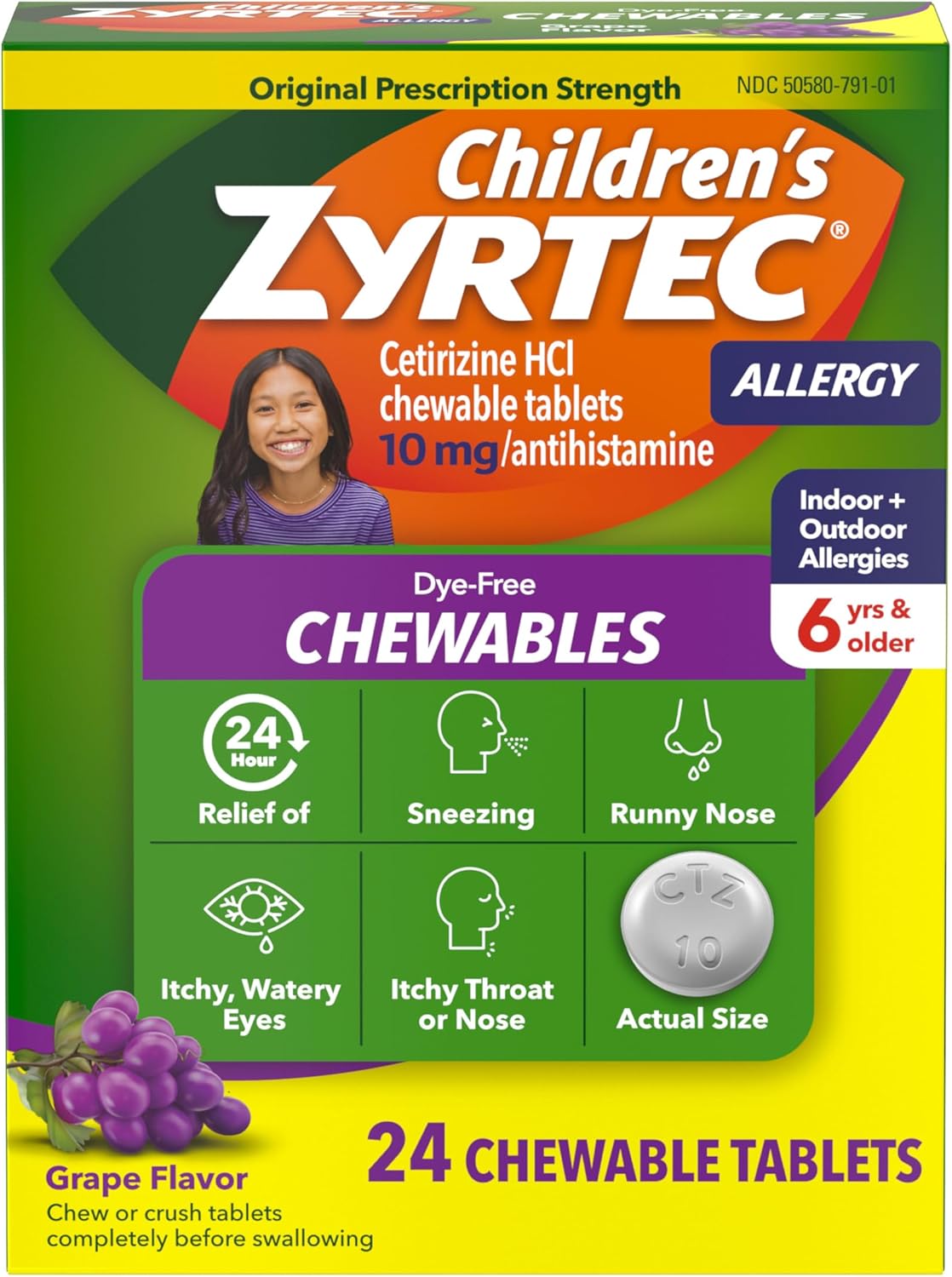 Zyrtec Children's Dye-Free Chewables for 24 Hour Allergy Rel deal at Amazon
