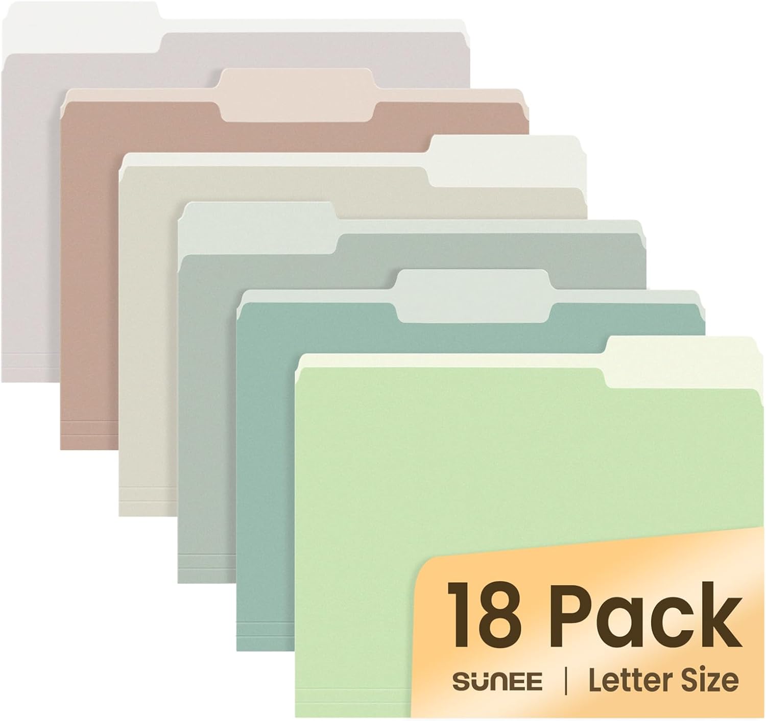 SUNEE File Folders, 18 Pack Manilla Folders 8.5 x 11, Colored Fil