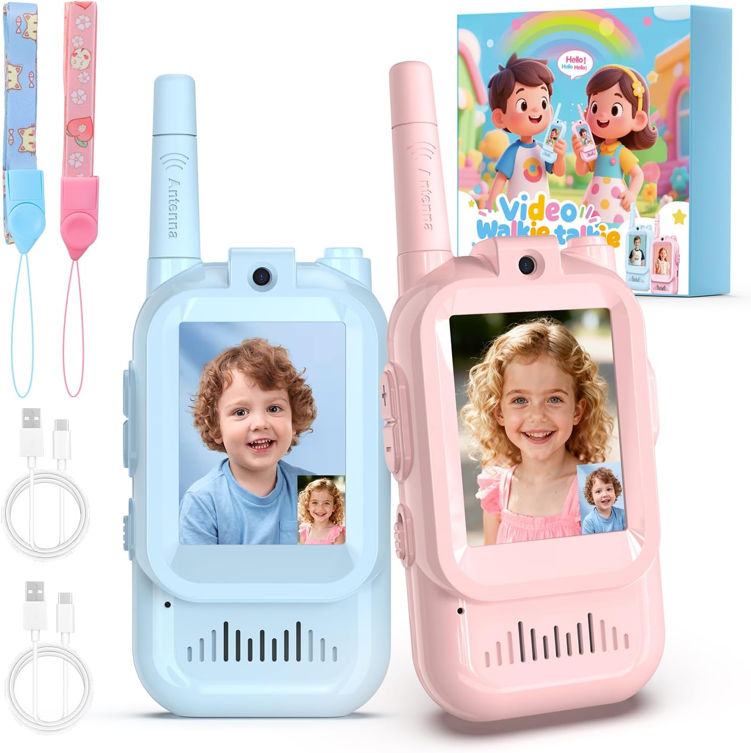 Video Walkie Talkies for Kids, 2 Pack Facetime Walkie Talkies wit