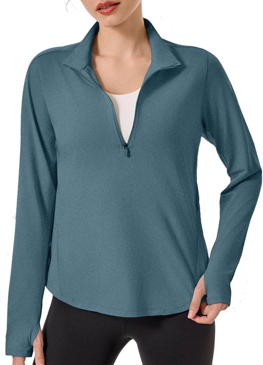 UPF 50+ Hiking Shirt for Women - 1/4 Zip Long Sleeve Sun Pro deal at Amazon
