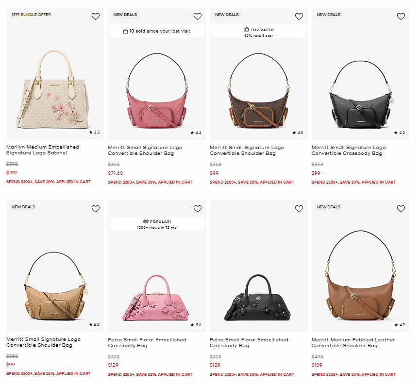 Spend $200, Save 20% on Bags at Michael Kors