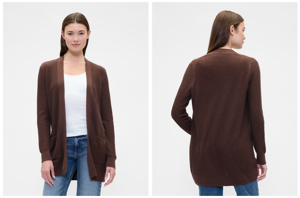 Relaxed Shaker-Stitch Open-Front Cardigan ONLY $9.60 at GAP Factory