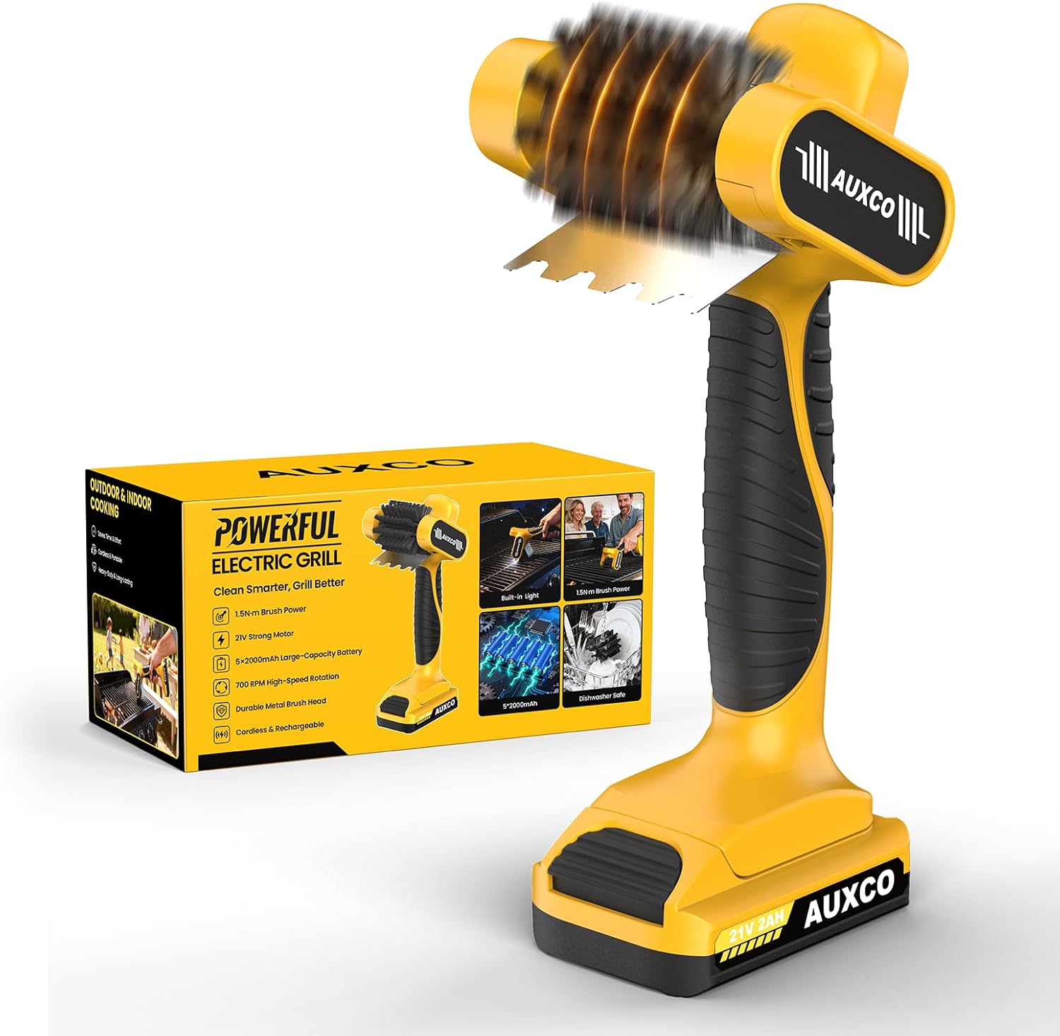 Upgraded Electric Grill Brush, Cordless BBQ Cleaner with 700 deal at Amazon