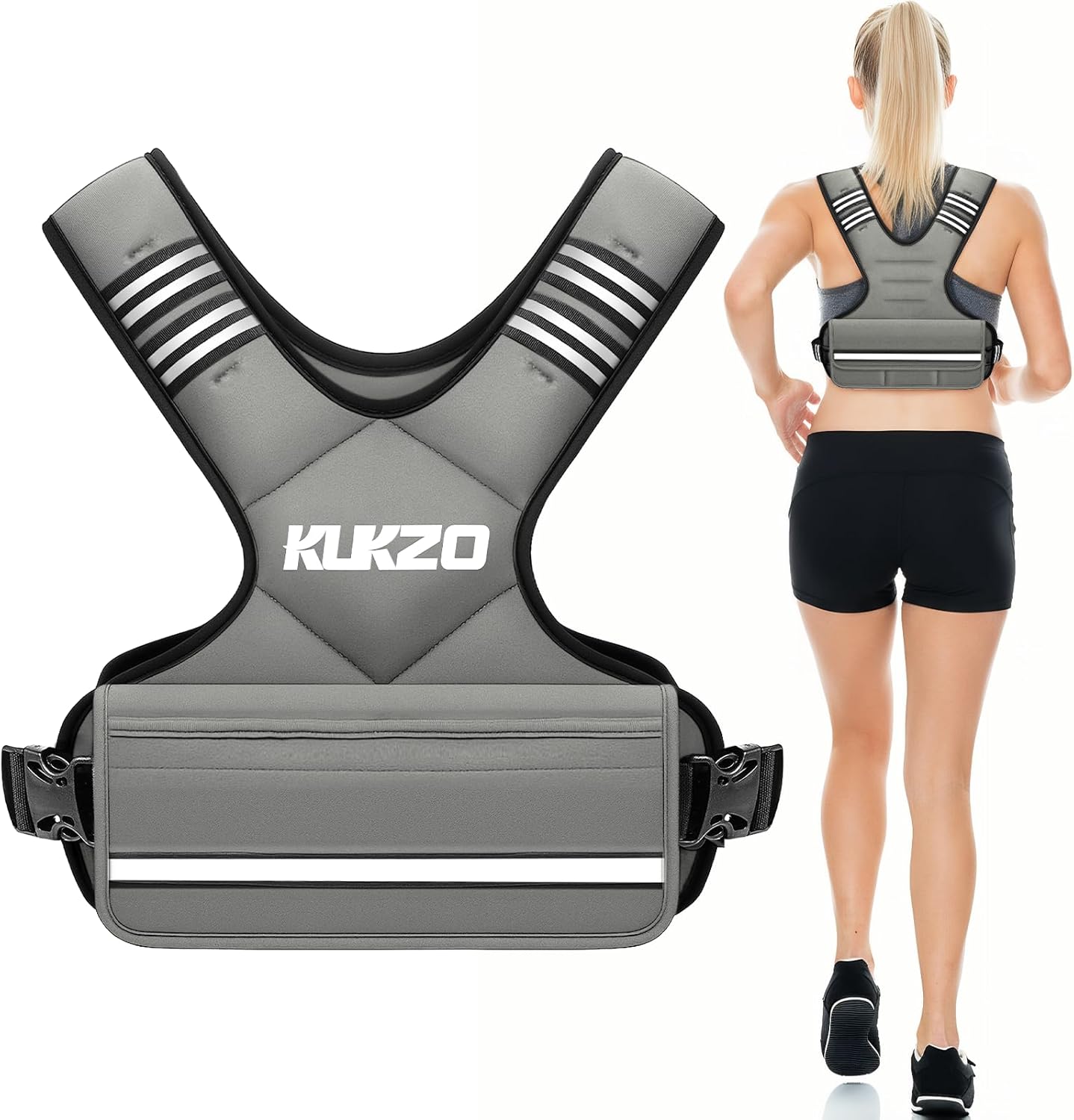 KUKZO Adjustable Weighted Vest Woman Men, 6-12lb Weight Vest deal at Amazon
