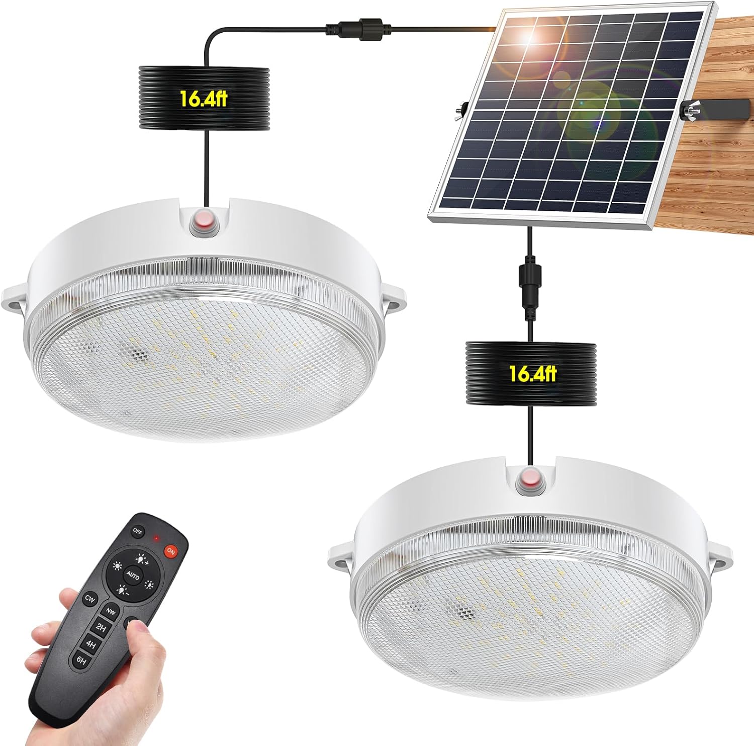 Malitupy Solar Shed Lights Indoor Outdoor 2 Pack, Brighter & Tric