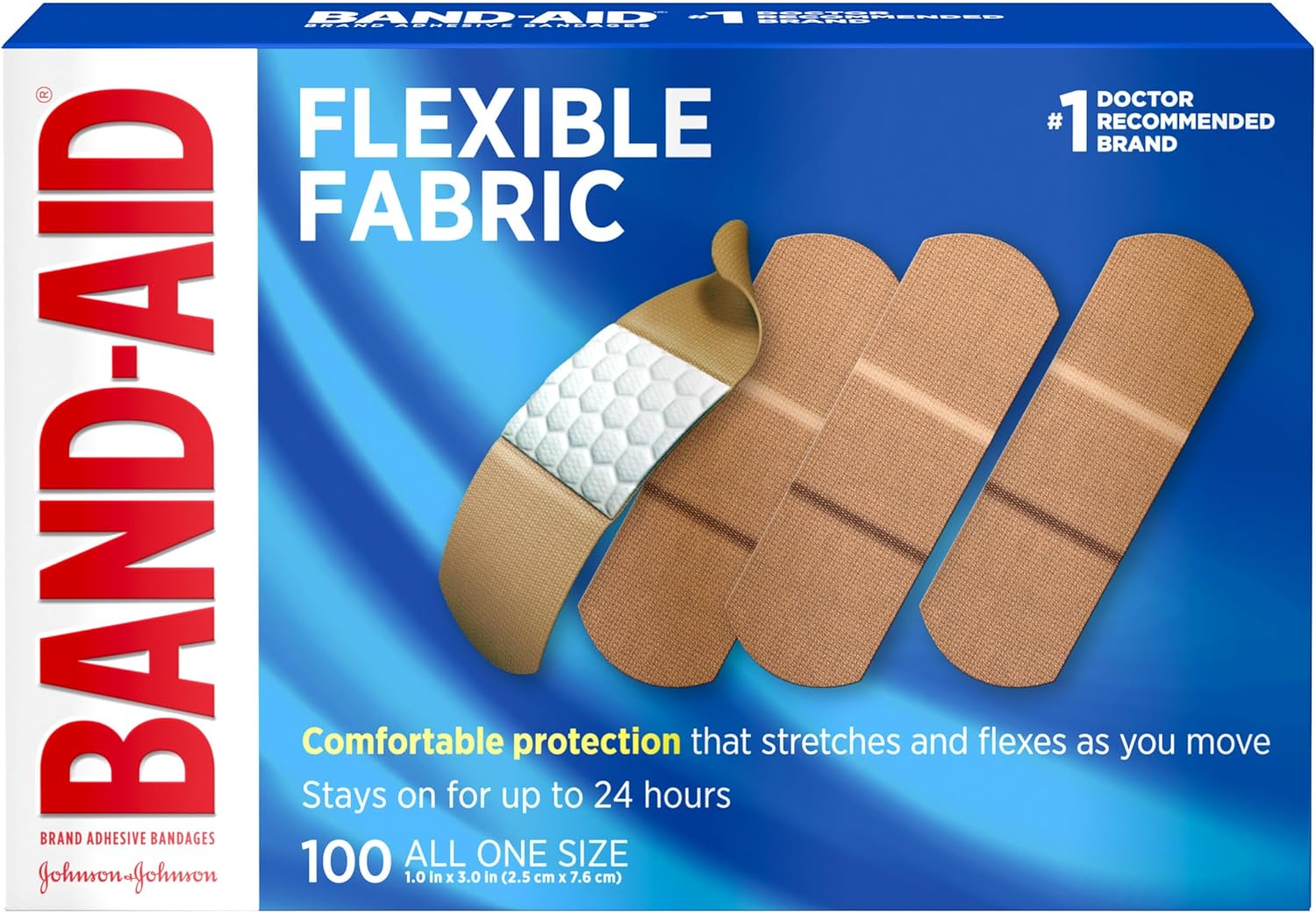 Band-Aid Brand Flexible Fabric Sterile Adhesive Bandages, Comfort