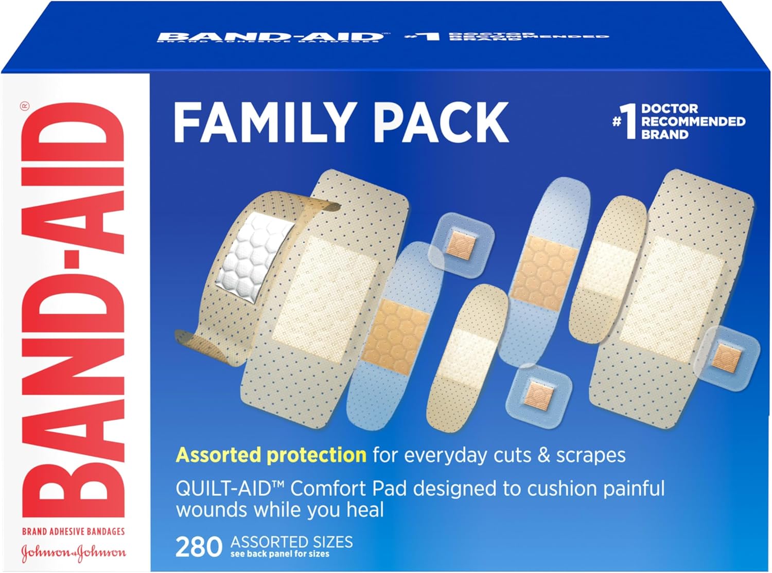 BAND-AID Brand Adhesive Bandages Family Variety Pack, Sheer & Cle
