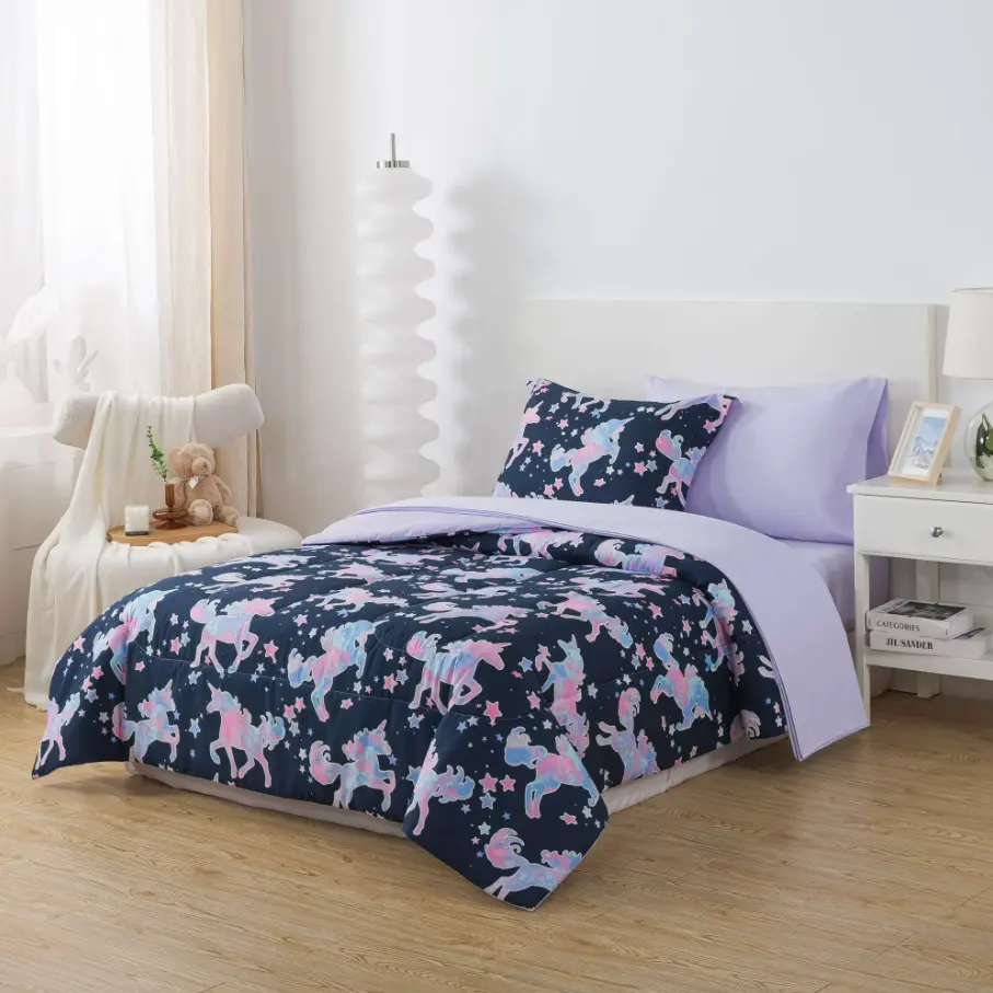 Glow in the Dark 5-Piece Unicorn Twin Bedding Set for ONLY $12.50 at Walmart