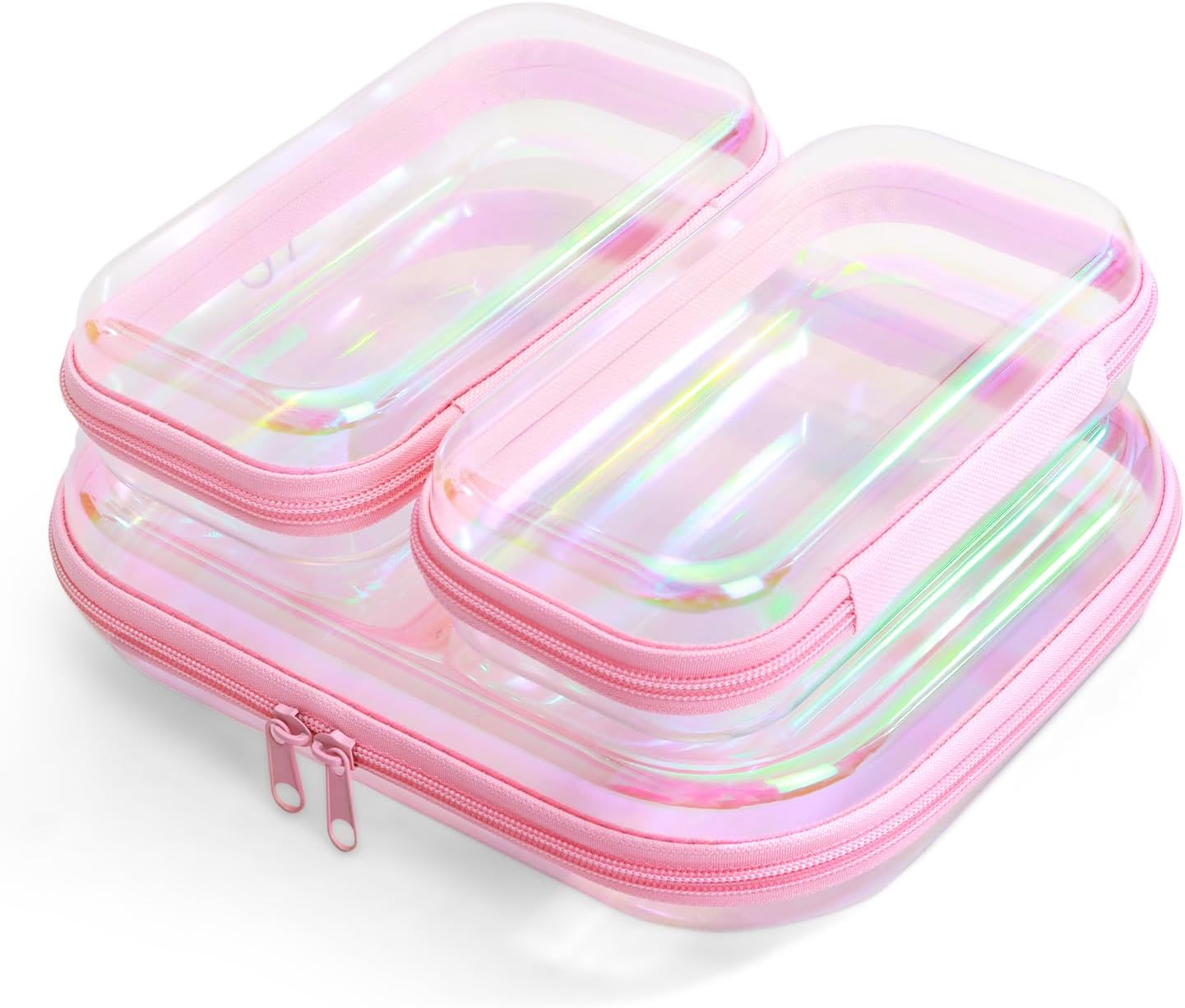 Clear Hard Shell Zipper Case, Surface scratch resistant material,
