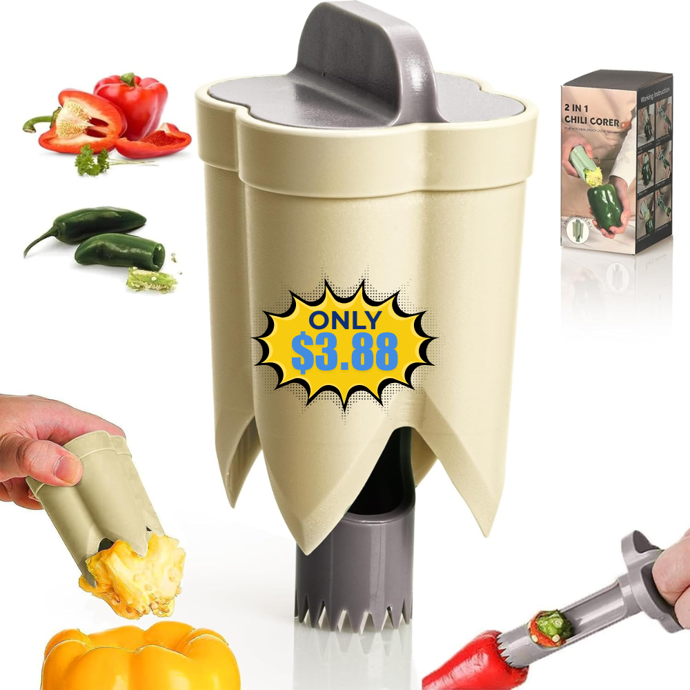 2 in 1 Bell Pepper Cutter & Seed Remover Tool