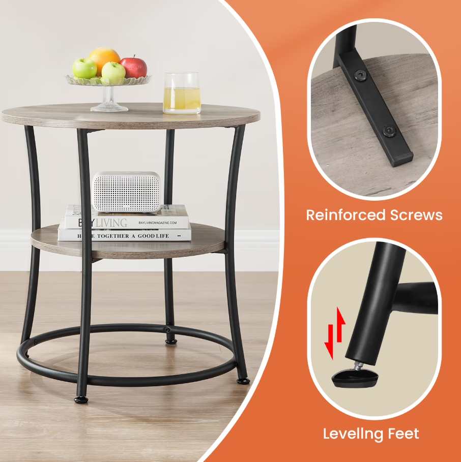 LEDREM Modern 2 Tier Round Accent Table for ONLY $37.99 at Walmart