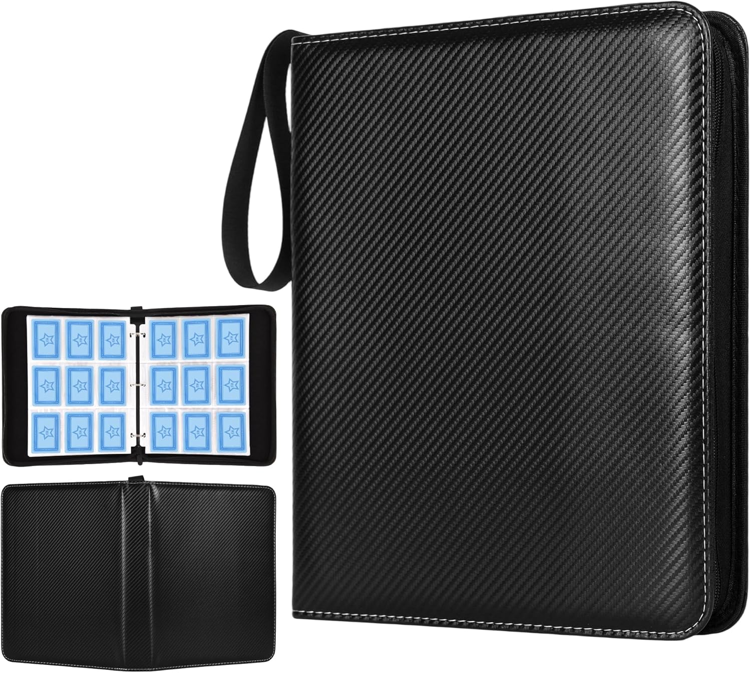 Trading Card Binder Album with Sleeves, Double Sided Pocket Colle